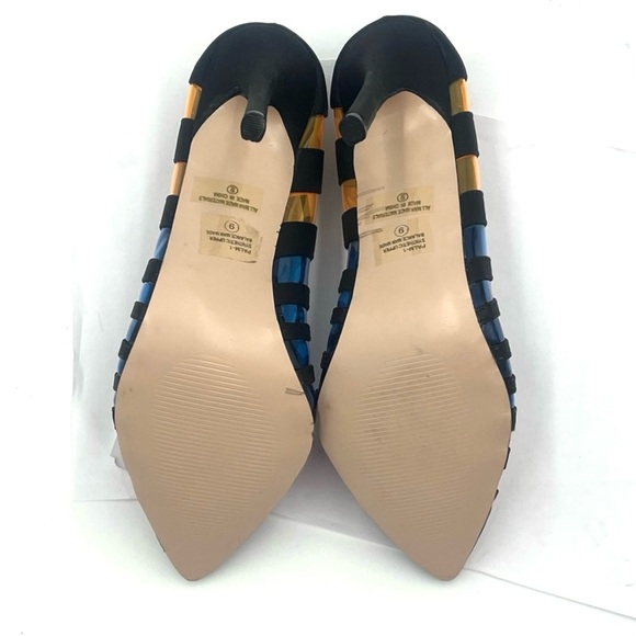 NIB Chase & Chloe Plam Striped Pumps Size 9 - Picture 6 of 11